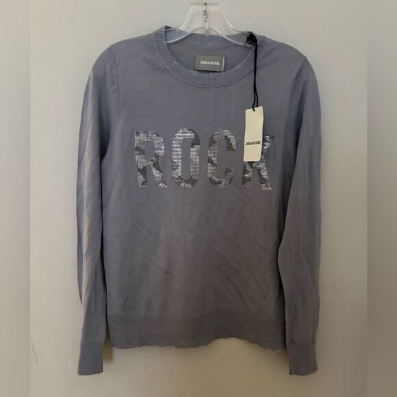 NEW! ZADIG & VOLTAIRE Miss Camo Rock Strass Sweater - Picture 1 of 7